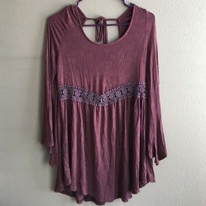 Maroon flow top