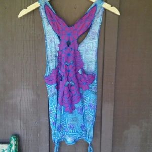 Free people, flower detailed racer back tank