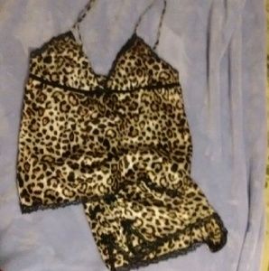 VS leopard print cami & shorts set