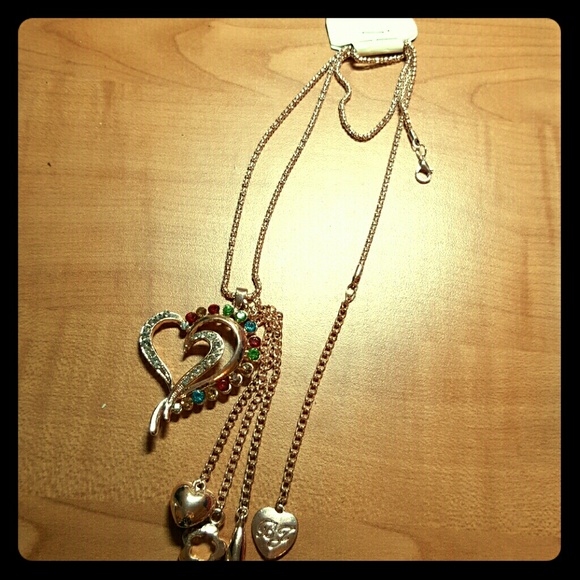 Rhinestone Heart Necklace - Picture 1 of 2