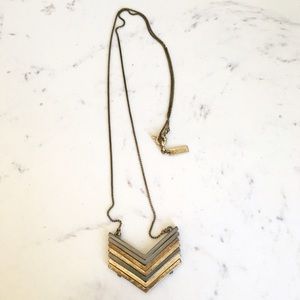 Madewell silver/gold chevron arrow stack necklace