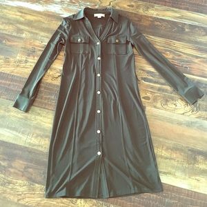 Michael Kors Olive Colored Button Front Dress