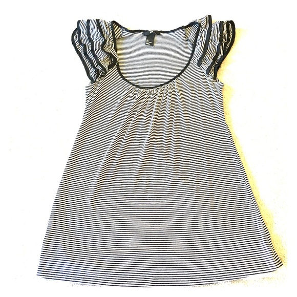 Black and White Stripe Top