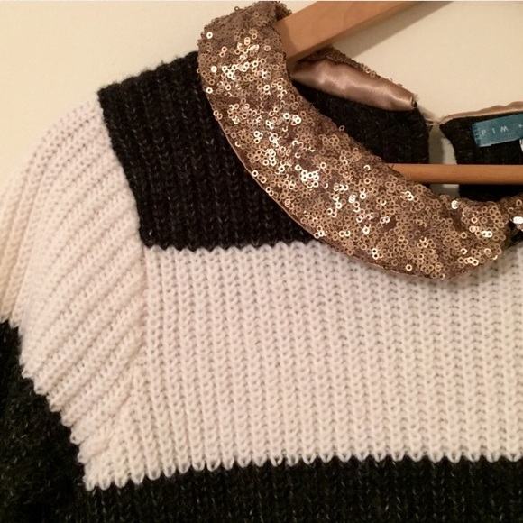 [sold] Black and white striped sweater - Picture 3 of 4