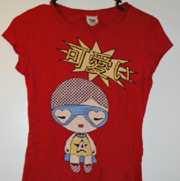 Red Harajuku Lovers Graphic Tee