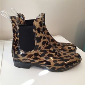 JCrew Cheetah rain boots