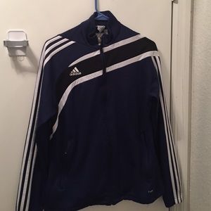Navy black and white adidas jacket