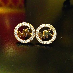 Michael Kors Gold Logo Impressions Studs Earrings