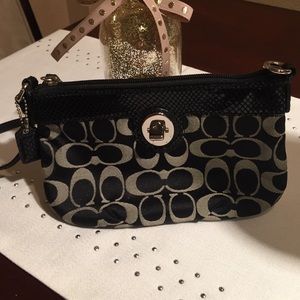Coach wristlet black w/ silver