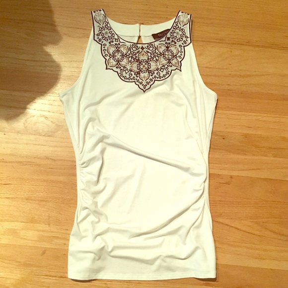WHBM tank top with detailed neckline