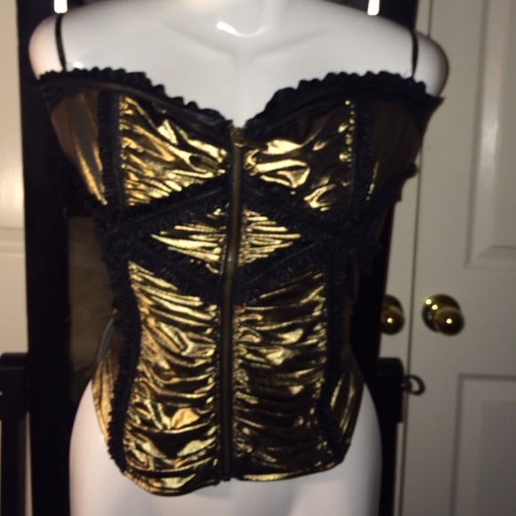 Bebe metallic gold Super hott 💥Bustier