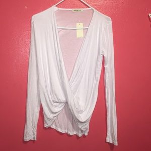 Long sleeve plunged top