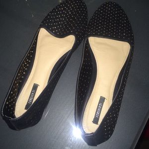 Forever 21 Black & gold stud flats