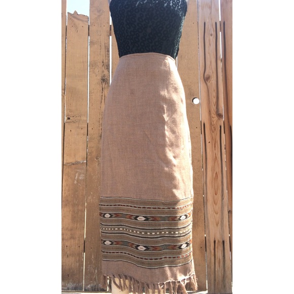 vintage boho midi skirt - Picture 1 of 4