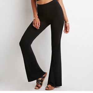 Black stretchy flare pants