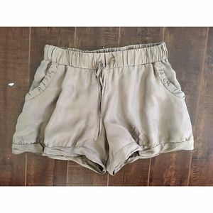 Anthropologie Eloise 100% silk jogger shorts S