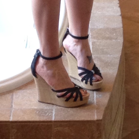 Armani Jeans wedge platform sandals