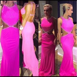 Jovani hot pink prom dress