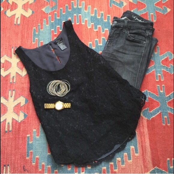 Zara TALULA Black Lace Sleeveless Top