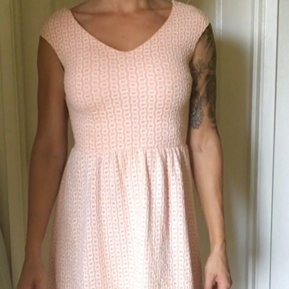 Salmon and white dress