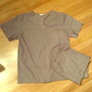 Purple Grey Scrub Set