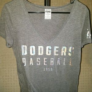 "Pink" Victoria Secret Dodgers metallic tshirt