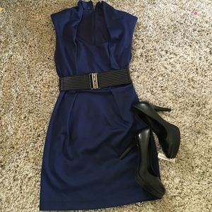 NWT Navy blue dress! Belt included!!