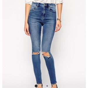 ASOS high waist ripped jeans