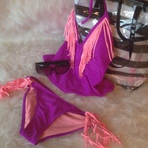 2 pc fringe swim suit