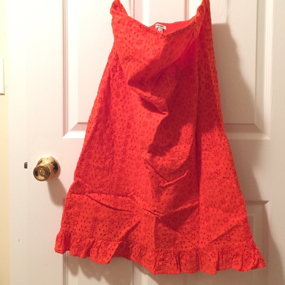 Bright Orange Old Navy Strapless Dress