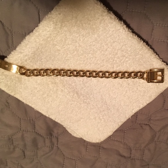 Gold tone belt buckle bracelet