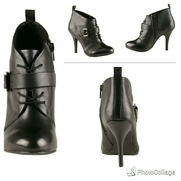 BLACK LEATHER ALDO BOOTIE
