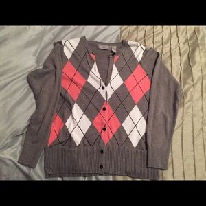 🌺Liz Claiborne 3/4 Sleeve Argyle Cardigan🌺