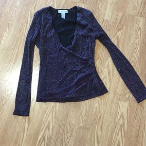Sag harbor purple sparkle dressy top