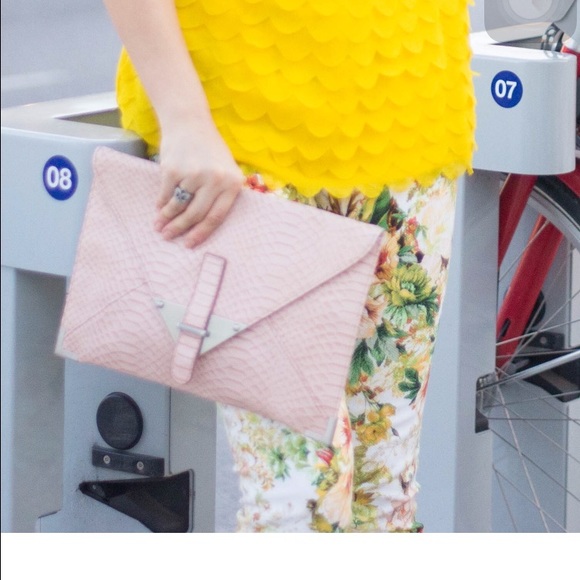 Tarnish Salmon Pink Python Clutch - image 3