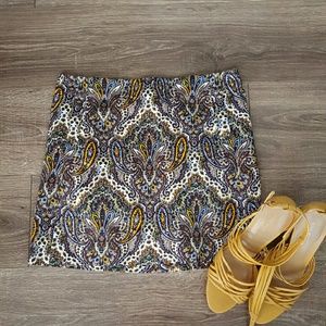 J Crew paisley mini skirt