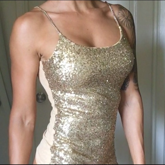 Festive sequin gold top