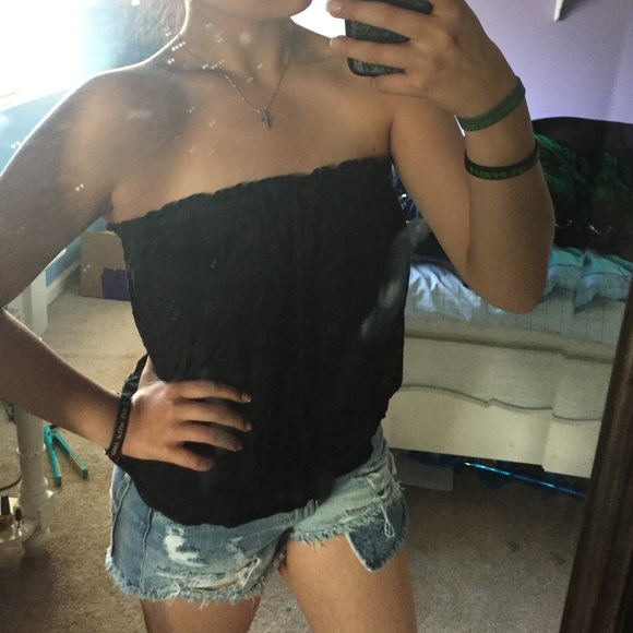 Black strapless tank size Large
