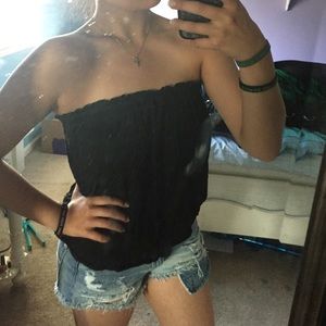 Black strapless tank size Large