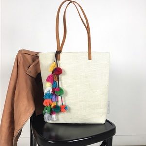 Bohemian Pom Pom tote bag