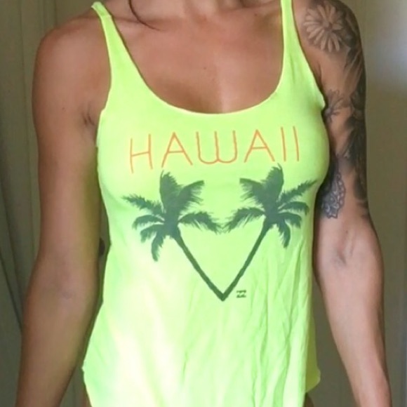 Neon yellow Hawaii tank