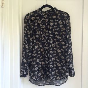 Alexa Chung for Madewell Silk Penny Daisy Shirt