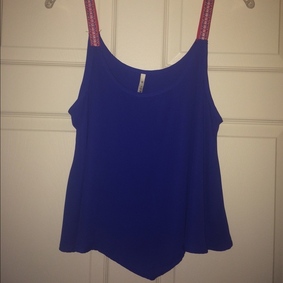 Bright blue tank top