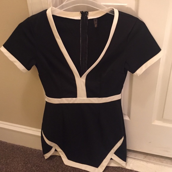 Black and white mini dress