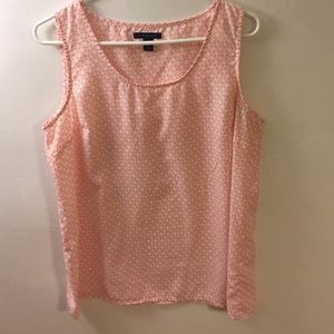 White and red print tank top