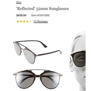 Dior Reflected Sunglasses Black silver lens
