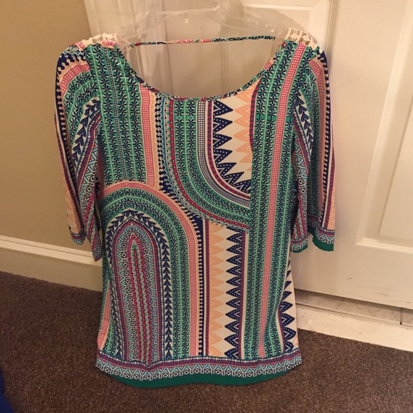 Tribal print open back dress