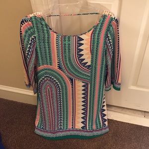 Tribal print open back dress