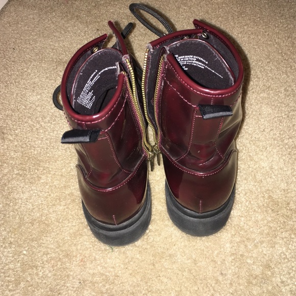 Burgundy combat boots