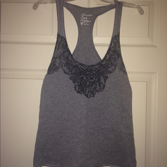 Gray racer back tank